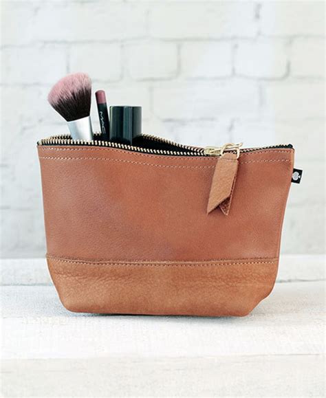 genuine leather makeup bag.